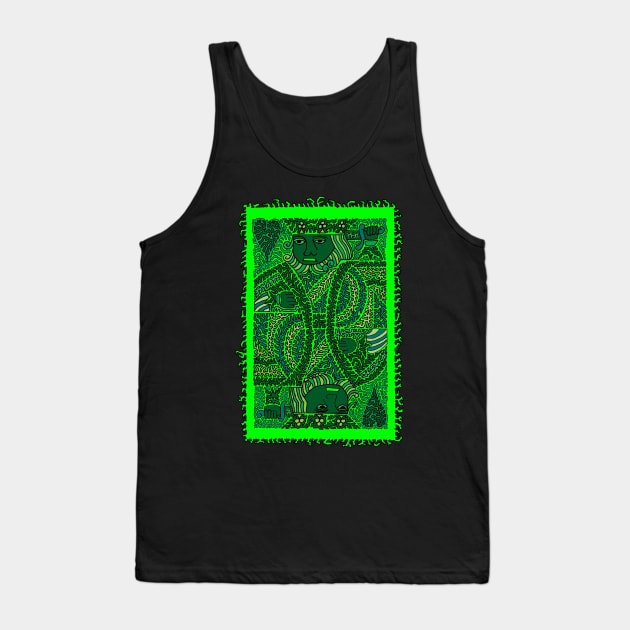 King of Hearts - Shades of Green Tank Top by NightserFineArts